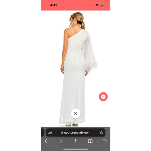 Women Mac Duggal Dress White Size 6 - Picture 2 of 6